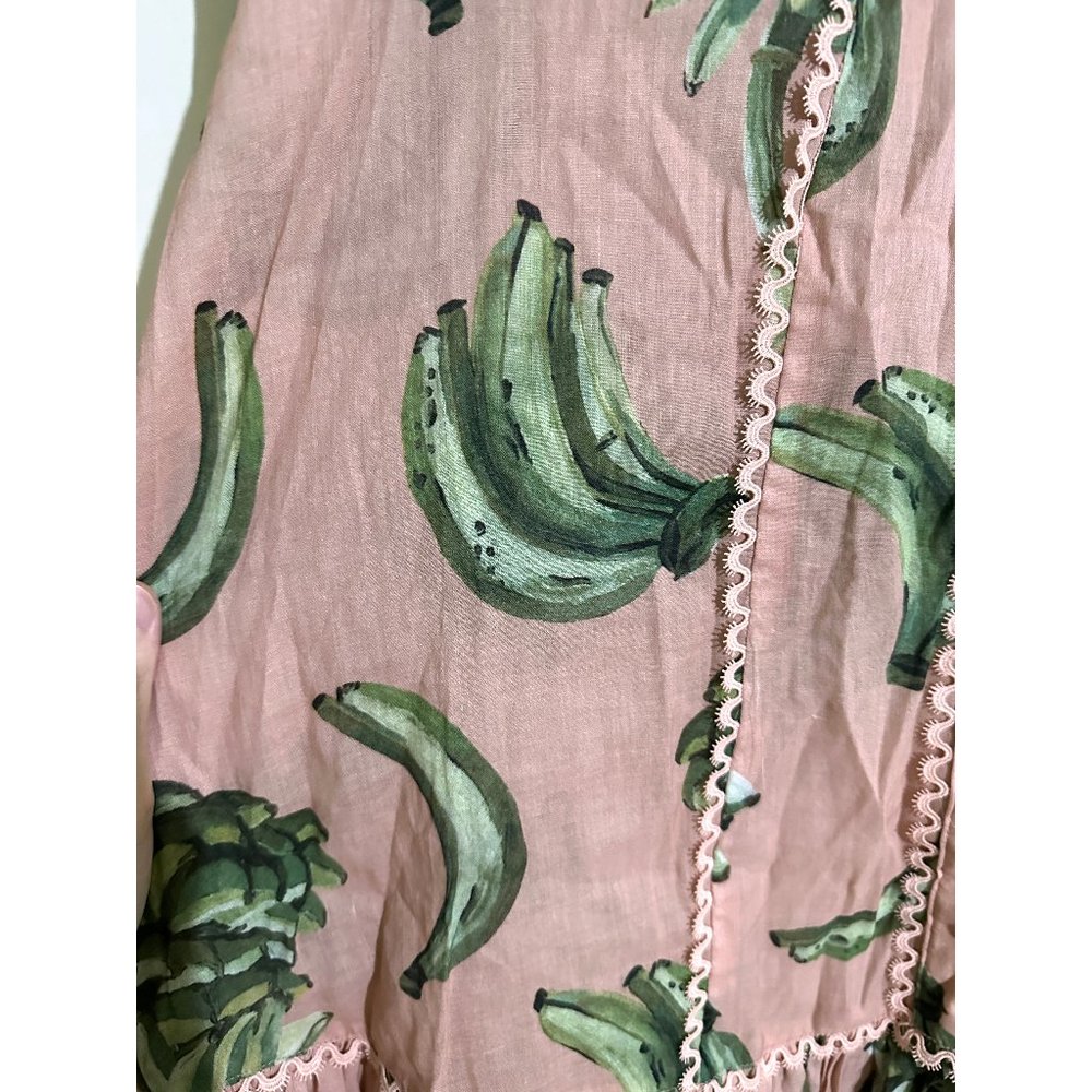 Alemais Pink Mini Dress with Green Banana Print - Picture 9 of 16